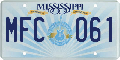 MS license plate MFC061
