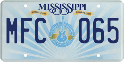 MS license plate MFC065