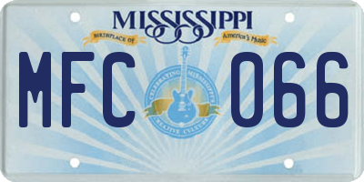 MS license plate MFC066