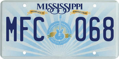 MS license plate MFC068