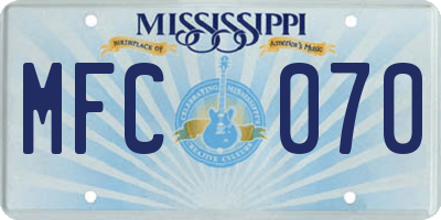 MS license plate MFC070