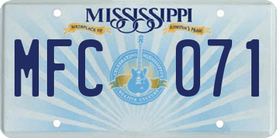 MS license plate MFC071