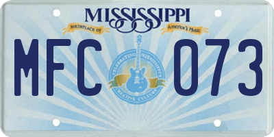 MS license plate MFC073