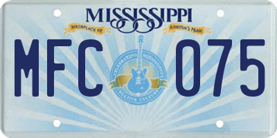 MS license plate MFC075