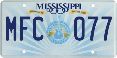 MS license plate MFC077