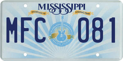MS license plate MFC081