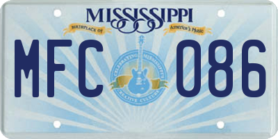 MS license plate MFC086
