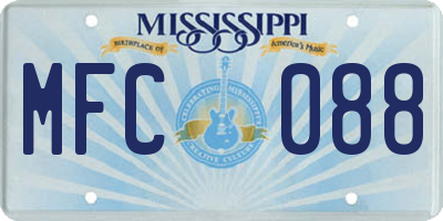 MS license plate MFC088