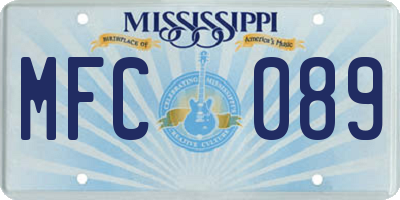 MS license plate MFC089