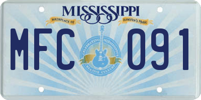 MS license plate MFC091