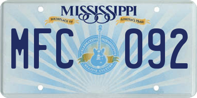 MS license plate MFC092