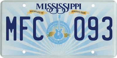 MS license plate MFC093