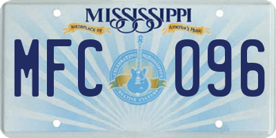 MS license plate MFC096