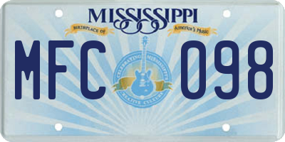 MS license plate MFC098