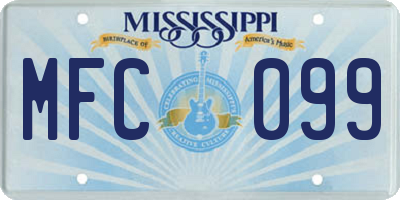 MS license plate MFC099