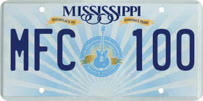 MS license plate MFC100