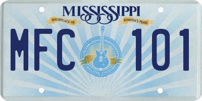 MS license plate MFC101