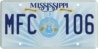 MS license plate MFC106
