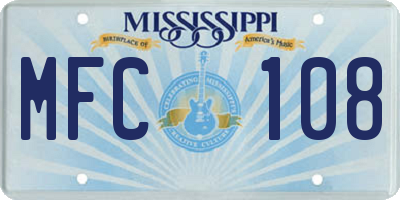 MS license plate MFC108