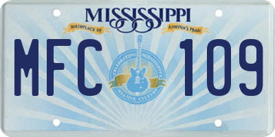 MS license plate MFC109