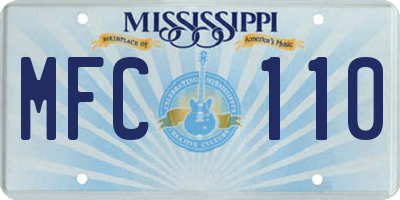 MS license plate MFC110