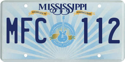 MS license plate MFC112