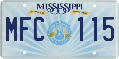MS license plate MFC115