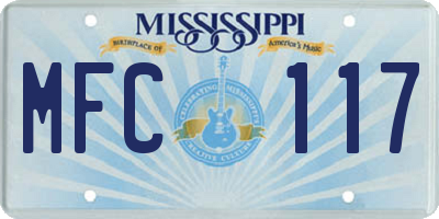 MS license plate MFC117