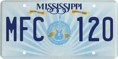 MS license plate MFC120