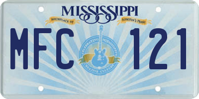 MS license plate MFC121