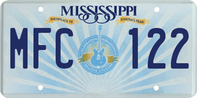 MS license plate MFC122
