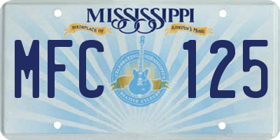 MS license plate MFC125