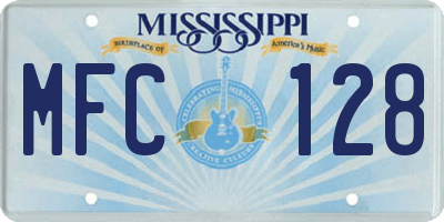 MS license plate MFC128