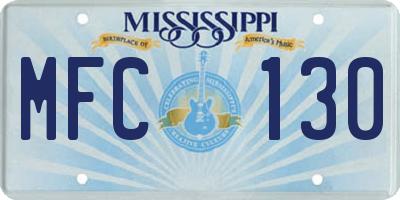 MS license plate MFC130
