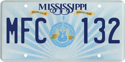 MS license plate MFC132