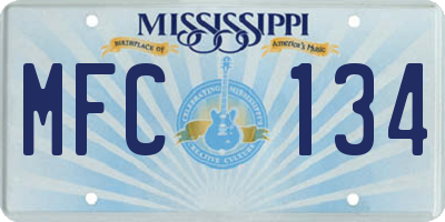 MS license plate MFC134