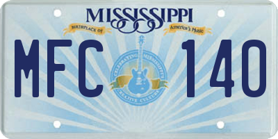 MS license plate MFC140
