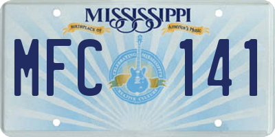 MS license plate MFC141