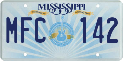 MS license plate MFC142