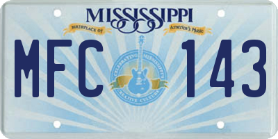 MS license plate MFC143