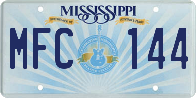 MS license plate MFC144