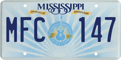 MS license plate MFC147