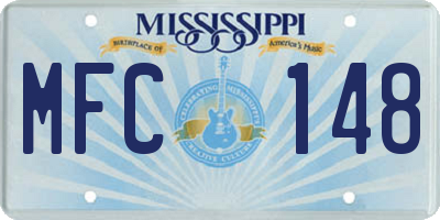 MS license plate MFC148