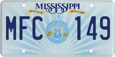 MS license plate MFC149