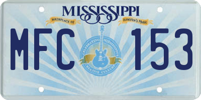 MS license plate MFC153