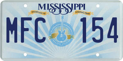 MS license plate MFC154
