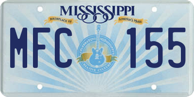 MS license plate MFC155