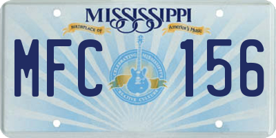 MS license plate MFC156