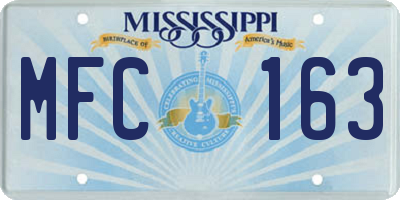 MS license plate MFC163