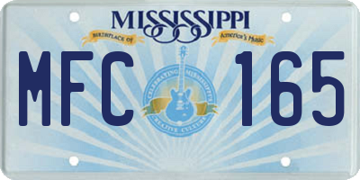 MS license plate MFC165
